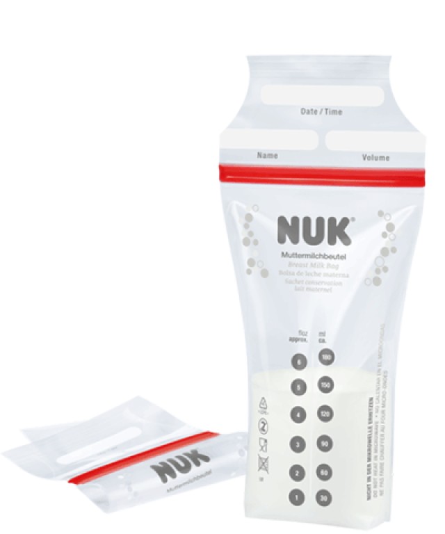 NUK Σακουλάκια Αποθήκευσης Μητρικού Γάλακτος Χωρητικότητας 180ml το καθένα, 25τμχ