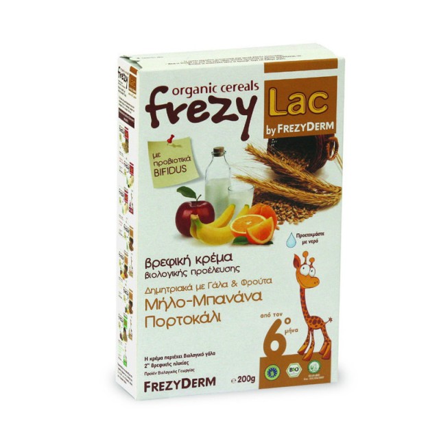 Frezyderm FrezyLac Βρεφική Κρέμα Δημητριακά με Γάλα & Φρούτα 200gr