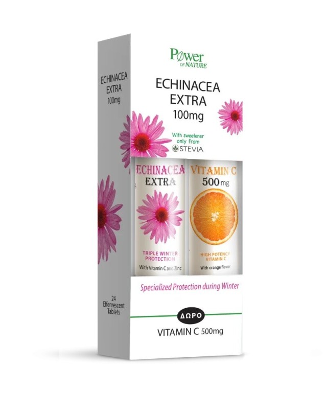 Power Health Echinacea Extra 24 eff.tabs με γεύση λεμόνι + Δώρο Vitamin C 500mg 20 eff.tabs