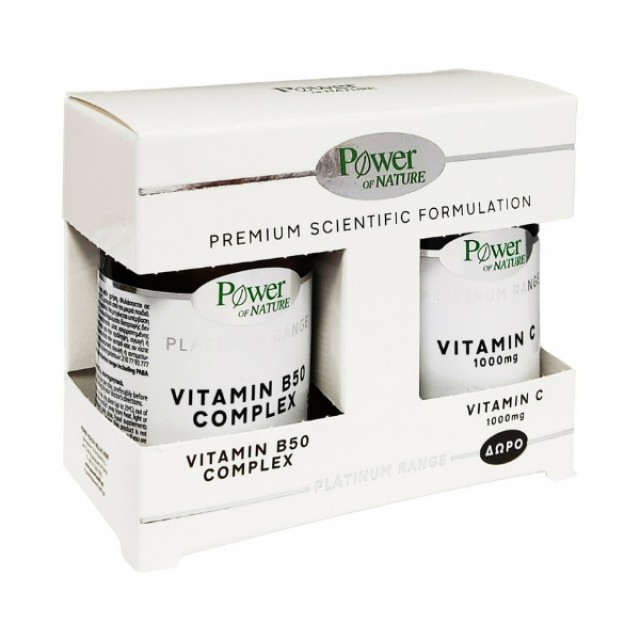 Power Health Promo Platinum Range Vitamin B50 Complex 30 Κάψουλες + Vitamin C 1000mg 20 Δισκία