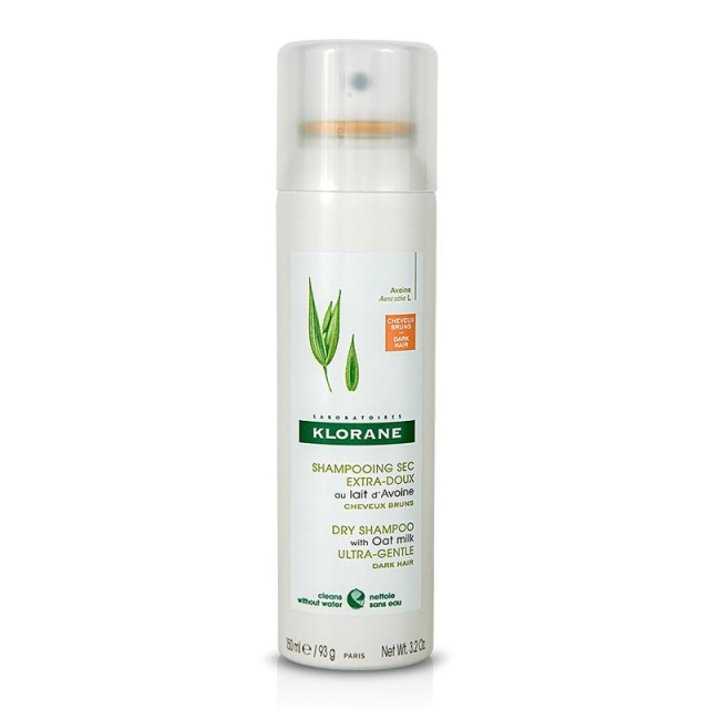 Klorane Dry Shampoo με γαλάκτωμα βρώμης - Καστανά, Σκούρα Μαλλιά 150ml