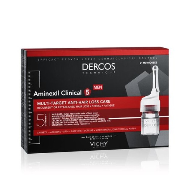Vichy Dercos Aminexil Clinical 5 Homme 21τμχ x 6ml