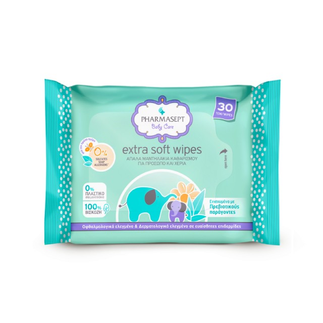 Pharmasept Tol Velvet Baby Soft Wipes 30 Τεμάχια