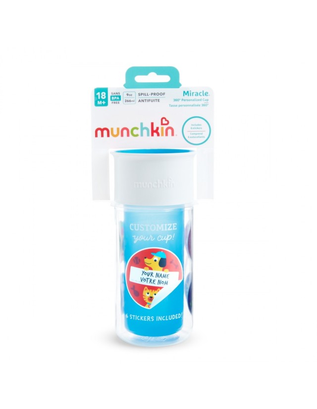 Munchkin Miracle 360° Personalised Cup 48m+ 266ml Χρώμα Μπλε, 1τμχ