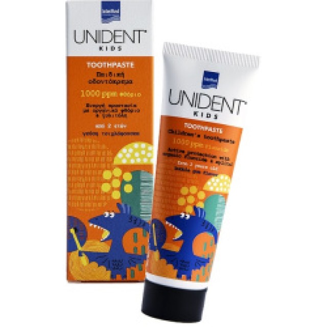 Intermed Unident Kids Toothpaste 1000ppm 2+ ετών με γεύση τσιχλόφουσκα 50ml