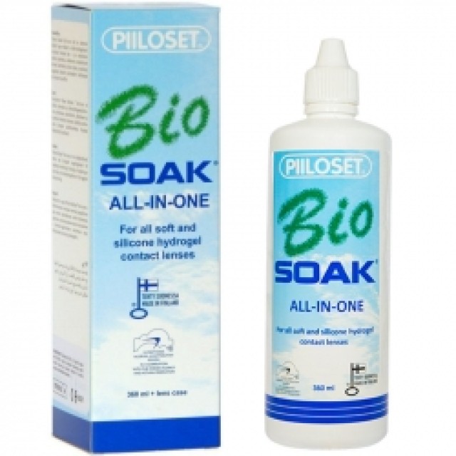 Piiloset Bio Soak+ 360ml + Θήκη Φακών