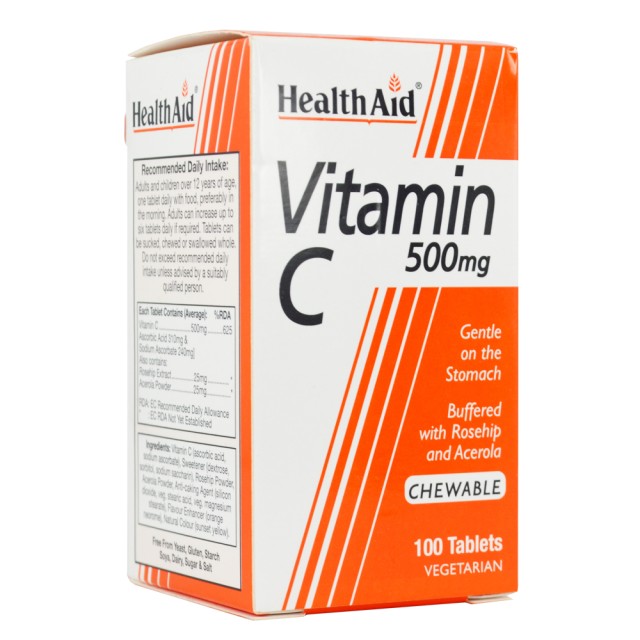 Health Aid Vitamin C 500mg 100 Chewable Tabs