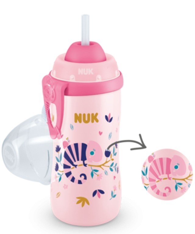 NUK Flexi Cup Παγουράκι που αλλάζει χρώμα 12m+ 300ml Χρώμα Ροζ, 1τμχ