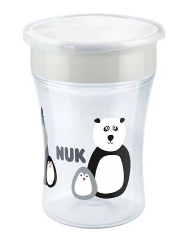 NUK Monochrome Animals Magic Cup 360ᵒ 8m+ Χρώμα Γκρι 230ml, 1τμχ