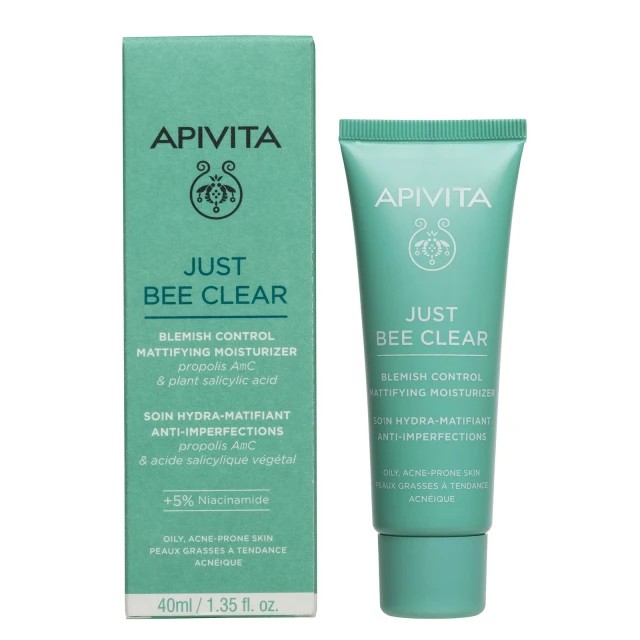 Apivita Just Bee Clear Κρέμα Κατά των Ατελειών, Ενυδάτωση & Ματ Αποτέλεσμα 40ml