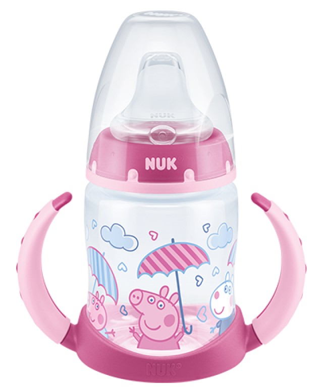 NUK First Choice Peppa Pig Μπιμπερό Εκπαίδευσης 6-18m με Δείκτη Ελέγχου Θερμοκρασίας 150ml Χρώμα Ροζ, 1τμχ